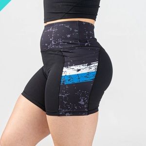 Curves N Combatboots - Blue Line Shorts w/ Pockets (M)